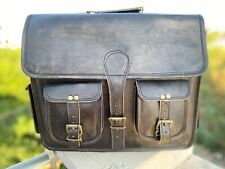 Usado, Bolsa satchel carteiro masculina couro genuíno vintage laptop feita à mão comprar usado  Enviando para Brazil