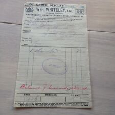 1911 invoice whiteley for sale  LINCOLN