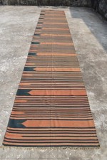 Tapete de corredor longo antigo indiano Dhurrie tecido à mão Kilim azul índigo e vermelho raro"5 comprar usado Tapete de corredor longo antigo indiano Dhurrie tecido à mão Kilim azul índigo e vermelho raro"5 comprar usado  Enviando para Brazil