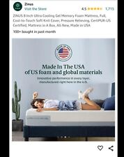 Zinus mattress inch for sale  Stuart