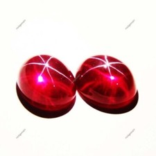Par de pedras preciosas cabochão estrela rubi estrela natural 6 raios extremamente certificado 16 quilates comprar usado  Enviando para Brazil