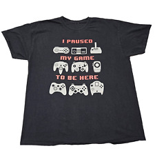 Camiseta Gamer Novidade Gráfica Adulto Grande Preta Controles Pausou Meu Jogo Aqui comprar usado  Enviando para Brazil