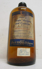 VINTAGE GEO H. GOULD TERPIN HIDRATO CODEÍNA ELIXIR GARRAFA DE VIDRO ÂMBAR FARMÁCIA comprar usado  Enviando para Brazil
