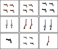 Używany, LEGO® Minifigurki Pistolet Karabin Minifigurka Pistolet Pistolet Flintlock Karabin Wybór na sprzedaż  Wysyłka do Poland