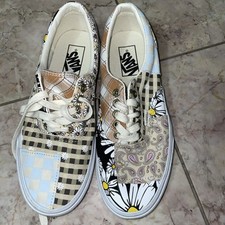 Sapatos casuais femininos VANS patchwork margarida florida skate baixo tamanho 8 comprar usado  Enviando para Brazil