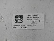 Volkswagen golf glove for sale  SKELMERSDALE