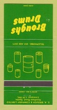 Capa Matchbook - Broughs Drums Speke Liverpool Reino Unido 30 Strike, usado comprar usado  Enviando para Brazil