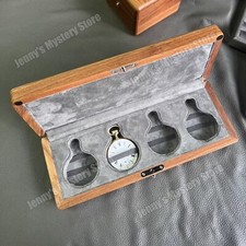 Caixa de relógio de bolso de madeira maciça 4 compartimentos relógio de bolso portátil display estojo de armazenamento comprar usado  Enviando para Brazil