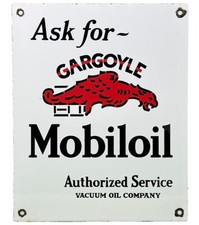 Vintage mobiloil porcelain for sale  Omaha
