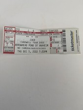 Unused cher ticket for sale  Mission Viejo