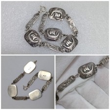 Pulseira vintage HM prata maciça 1950/60 celta escocesa iona navio viking 19cm comprar usado  Enviando para Brazil