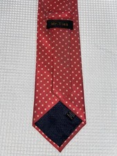 Gravata de seda italiana Mr. Ties padrão geométrico medalhão vermelho comprar usado  Enviando para Brazil