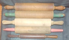  Lote de 5 pinos rolantes de madeira vintage Alças naturais verde rosa decoração de cozinha fazenda comprar usado  Enviando para Brazil