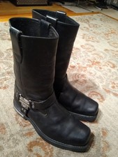BOTAS DE MOTOCICLETA HARLEY DAVIDSON COURO PRETO EAGLE HARNESS #98408 MASCULINAS 9.5 comprar usado  Enviando para Brazil