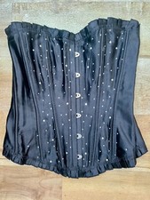 Boned black corset for sale  HENFIELD