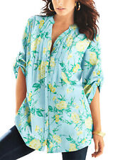 Túnica Roamans verde inglesa floral pintuck no Reino Unido tamanhos 14-34 comprar usado  Enviando para Brazil