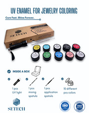 Kit de esmalte UV Setech para joias – Conjunto completo de 10 cores + luz UV comprar usado  Enviando para Brazil