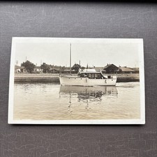 Cartão postal RPPC BOAT Chris-Craft Cabin Cruiser Sault Ste Marie MI AZO c. 1926-40 comprar usado  Enviando para Brazil