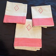 Lençol plano vintage cama de casal e 2 fronhas branco e rosa ~ monograma B, K ou R comprar usado  Enviando para Brazil