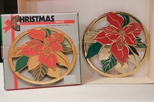 poinsettia brass trivet for sale  Milpitas