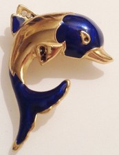 Broche rétro dauphin d'occasion  Bonneuil-Matours