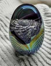 Peso de papel iridescente OBG 1986 arte soprada vidro 3,25" de altura comprar usado  Enviando para Brazil