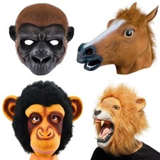 Máscara de látex cabeça de animal leão macaco chimpanzé cachorro cabeça de cavalo máscara fantasia de Halloween comprar usado  Enviando para Brazil
