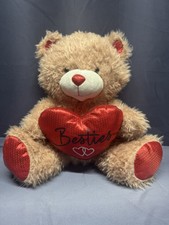 Usado, 14" VALENTINE TEDDY PELÚCIA MARROM DESGRENHADO BESTIES CORAÇÃO DE CETIM VERMELHO BICHO DE PELÚCIA comprar usado  Enviando para Brazil