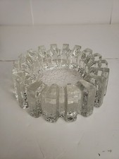 Pukeberg, Suécia, vidro pesado, tigela/cinzeiro de roda de engrenagem gelada, 6,5 pol comprar usado  Enviando para Brazil