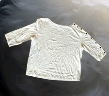 Blusa Ann Taylor Loft marfim gola barco manga 3/4 tamanho P comprar usado  Enviando para Brazil