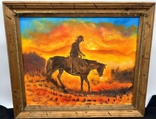 Vintage painting cowboy for sale  Holland