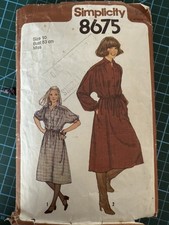 Simplicity 8675 dress for sale  COLWYN BAY