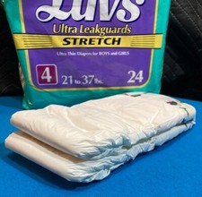 Usado, (2) Fraldas de plástico vintage Luvs Ultra Leakguards STRETCH tamanho 4 Barney comprar usado  Enviando para Brazil