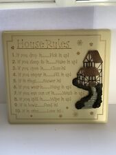 House rules wooden for sale  COLCHESTER