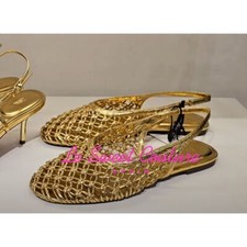 Usado, ZARA WOMAN NOVO COM ETIQUETAS SS25 TÊNIS SLINGBACK TRANÇADO METÁLICO DOURADO 2529/510/091 comprar usado  Enviando para Brazil