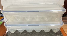 Conjunto de 2 recipientes de armazenamento de 18 ovos Lock & Lock – transparente com tampas azuis comprar usado  Enviando para Brazil