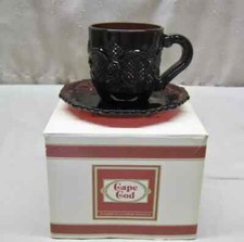 Conjunto de xícara e pires One Avon 1876 Cape Cod vermelho rubi caixa original novo na caixa comprar usado  Enviando para Brazil