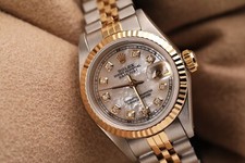 Rolex Datejust feminino 26 mm mostrador branco madrepérola diamante moldura canelada comprar usado  Enviando para Brazil