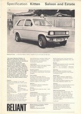 Reliant kitten specifications for sale  UK
