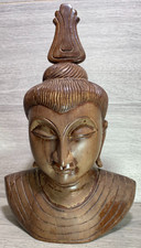 Wooden buddha head for sale  EVESHAM