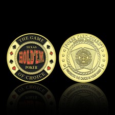 Moeda folheada a ouro Texas Poker Card-Guard Casino Hold'em Lucky Medal decoração para casa, usado comprar usado  Enviando para Brazil