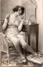 Fancu Perfume Francés Risque Mujer Casi Desnuda Original Antigua Años 20 Foto Postal segunda mano  Embacar hacia Argentina