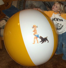 Usado, Vintage GIGANTE 52" Inflável LOÇÃO BRONZEADORA COPPERTONE Ad BEACH BALL Vinil Brilhante comprar usado  Enviando para Brazil