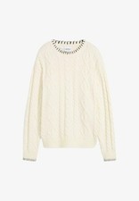 Zopfstrickpullover wollweiß d gebraucht kaufen  Deutschland