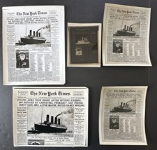 Lote #9 (5) 1912 New York Times RMS Titanic Disaster Headlines Photo & Negative comprar usado  Enviando para Brazil