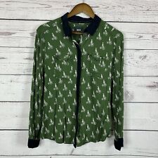 Maeve Anthropologie Top Camisa Mujer 6 Verde Bicicleta Botón Blusa Relajado Rayón segunda mano  Embacar hacia Argentina