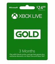 Cartão Xbox LIVE 3 meses Game Pass Core Gold assinatura para Xbox 360 / XBOX ONE comprar usado  Enviando para Brazil