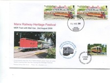 Capa ferroviária Ilha de Man, 2009, Heritage Festival, bonde MER e van postal comprar usado  Enviando para Brazil