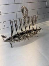 Antigo barco a remo folheado a prata brinde carta/rack 1890 show por Benefink London, usado comprar usado  Enviando para Brazil