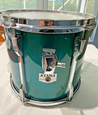 Rack Tom anos 80/90 TAMA ROCKSTAR DX 12" feito no Japão azul-petróleo/acabamento verde comprar usado  Enviando para Brazil